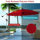 10 Feet Patio Offset Umbrella Market Hanging Umbrella for Backyard Poolside Lawn Garden by LJGDeals