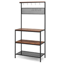4-Tier Kitchen Rack Stand with Hooks and Mesh Panel by LJGDeals