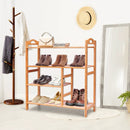 4 Tiers Multifunction Bamboo Storage Shoe Rack for Entryway Hallway by LJGDeals