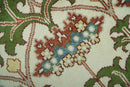 Hand Knotted Ivory and Green Floral Traditional Antique Style Wool Area Rug by The Rug Decor