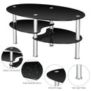 Tempered Glass Oval Side Coffee Table by LJGDeals
