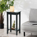 2-Tier Nightstand End Side Wooden Legs Table for Bedroom by LJGDeals