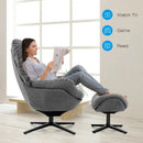 Upholstered Swivel Lounge Chair with Ottoman and Rocking Footstool by LJGDeals