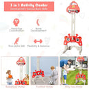 3-in-1 Basketball Hoop for Kids Adjustable Height Playset with Balls-Red by LJGDeals