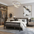 Full Size Wood Platform Bed with Headboard by LJGDeals