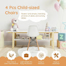 4 PCS Children Chair Set Medieval Style Dining Chairs with Wood Legs by LJGDeals