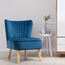 Modern Armless Velvet Accent Chair with Wood Legs by LJGDeals
