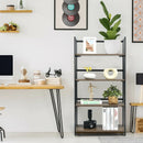 4-Tier Folding Bookshelf No-Assembly Industrial Bookcase Display Shelves by LJGDeals