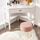 Round Velvet Footrest Stool Ottoman with Non-Slip Foot Pads for Bedside by LJGDeals