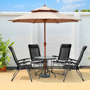 2 Pcs Portable Patio Folding Dining Chairs with Headrest Adjust for Camping -Black by LJGDeals