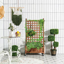 50 Inch Wood Planter Box with Trellis Mobile Raised Bed for Climbing Plant by LJGDeals