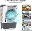 4-in-1 Industrial Evaporative Air Cooler Fan with 12 Gallon Tank and Wheels-Gray by LJGDeals