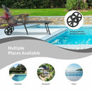 Patio Reclining Chaise Lounge with Adjust Neck Pillow-Gray by LJGDeals