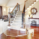 Adjustable Panel Baby Safe Metal Gate Play Yard-White by LJGDeals