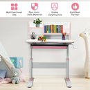 Kids Multifunctional Writing Desk with Tilt Desktop and Book Shelf