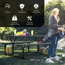 HDPE Outdoor Picnic Table Bench Set with Metal Base by LJGDeals
