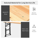 66.5 Inch Outdoor Wood Folding Picnic Table with Adjustable Heights by LJGDeals