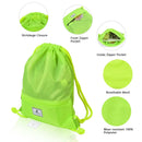 Drawstring Backpack String Bag Foldable Sports Sack with Zipper Pocket-Green by LJGDeals