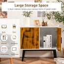 Mid-Century Wood Storage Cabinet with 2 Doors and Metal Legs for Entryway by LJGDeals