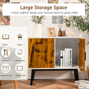 Mid-Century Wood Storage Cabinet with 2 Doors and Metal Legs for Entryway by DirectDeals