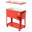 80 Quart Outdoor Patio Rolling Steel Construction Cooler by LJGDeals