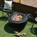 Outdoor Fire Pit with BBQ Grill and High-temp Resistance Finish by LJGDeals