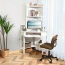 Corner Computer Desk with Hutch and Storage Shelves by LJGDeals
