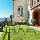 3 Pieces Outdoor Patio Bar Table Stool Set by LJGDeals
