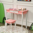 Kids Princess Vanity Table and Stool Set with Tri-folding Mirror and Drawer by LJGDeals