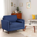 Accent Oversized Linen Club Armchair with Pillows and Rubber Wood Legs by LJGDeals