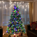 Pre-Lit Snowy Christmas Hinged Tree with Multi-Color Lights by LJGDeals