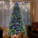 Pre-Lit Snowy Christmas Hinged Tree with Multi-Color Lights by LJGDeals