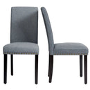 Set of 2 Fabric Upholstered Dining Chairs with Nailhead by DirectDeals