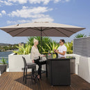 10 x 13 Feet Rectangular Cantilever Umbrella with 360¬∞ Rotation Function-Brown by LJGDeals