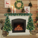 4 Pieces Christmas Decoration Set with Garland Wreath and Entrance Trees by LJGDeals