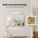 32 Inch x 20 Inch Metal Frame Wall-Mounted Rectangle Mirror-Golden