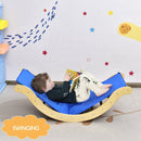 3-in-1 Wooden Arch Climber Set with Ramp and Rocker Mat by LJGDeals
