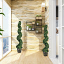 2 Pack 4 Feet Artificial Spiral Boxwood Topiary Indoor Outdoor Decor by LJGDeals