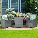 3 Pieces Patio Rattan Furniture Set with Cushioned Armrest Sofa by LJGDeals