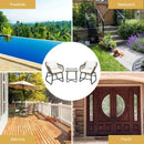 3 Pieces Patio Rattan Bistro Set Cushioned Chair Glass Table Deck by LJGDeals