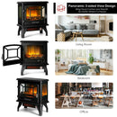 Freestanding Fireplace Heater with Realistic Dancing Flame Effect-Black by LJGDeals