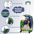 2 Pieces 12 Inch and 16 Inch Kids Carry on Suitcase Rolling Backpack School Luggage Set-Elephant