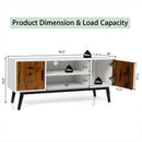 Mid-Century Wood TV Stand for 55 Inch with 2 Cabinets and Open Shelves by LJGDeals