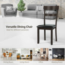 Set of 2 Dining Chairs With Rubber Wood Frame and Upholstered Faux Leather Seat by LJGDeals