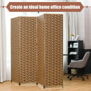 4 Panel Folding Privacy Partition Room Divider with Rustproof Hinge-Yellow by LJGDeals