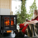 25 Inch Freestanding Electric Fireplace Heater with Realistic Flame effect-Black by LJGDeals