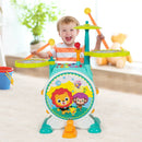 3 Pieces Electric Kids Drum Set with Microphone Stool Pedal by LJGDeals