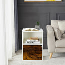 Set of 2 Nightstands Side End Table for Living Room-White