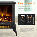 Compact Portable Space Heater with Realistic Flame Effect-Black by LJGDeals