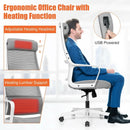 Adjustable Mesh Office Chair with Heating Support Headrest by LJGDeals